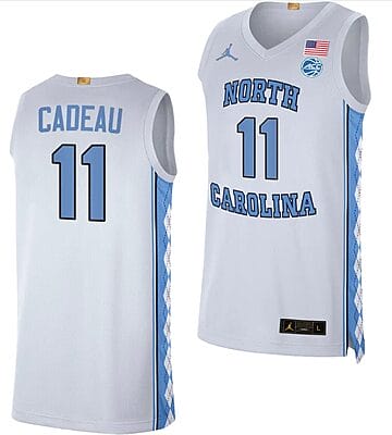 Elliot Cadeau Jersey #11 North Carolina Tar Heels College Basketball White