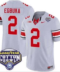 Emeka Egbuka Jersey #2 Ohio State Buckeyes Cotton Bowl Patch Vapor Football Gray