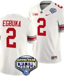 Emeka Egbuka Jersey #2 Ohio State Buckeyes Cotton Bowl Patch 2023 Football White