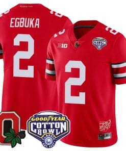 Emeka Egbuka Jersey #2 Ohio State Buckeyes Good Year Cotton Bowl Patch Football Scarlet