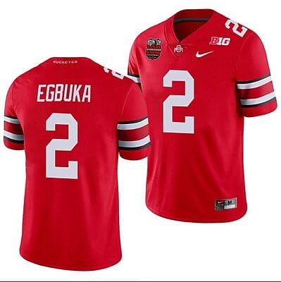 Emeka Egbuka Jersey #2 Ohio State Buckeyes Ohio Stadium Patch College Football Scarlet