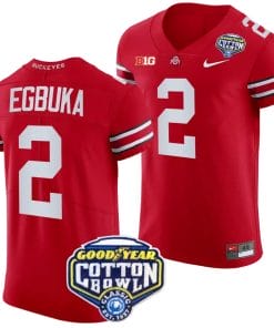 Emeka Egbuka Jersey #2 Ohio State Buckeyes Cotton Bowl Patch 2023 Football Scarlet