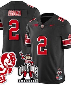 Emeka Egbuka Jersey #2 Ohio State Buckeyes Football Stitched Brutus Buckeye Patch Black