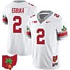Emeka Egbuka Jersey #2 Ohio State Buckeyes Football Stitched Ohio Map Patch White Style 2