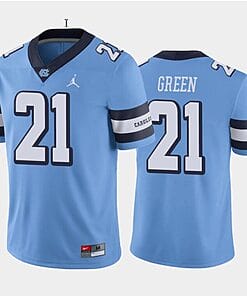 Elijah Green Jersey #21 North Carolina Tar Heels College Football All Stitched Blue