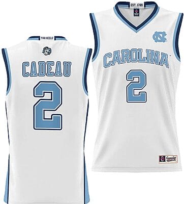 Elliot Cadeau Jersey #2 UNC Tar Heels College NIL Basketball Lightweight White