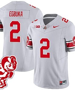 Emeka Egbuka Jersey #2 Ohio State Buckeyes Football 2023 Stitched Brutus Buckeye Patch Gray
