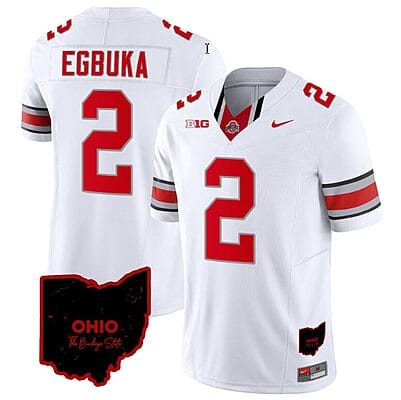 Emeka Egbuka Jersey #2 Ohio State Buckeyes College Football Stitched Vapor Limited Ohio Patch White