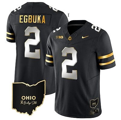 Emeka Egbuka Jersey #2 Ohio State Buckeyes College Football Stitched Vapor Limited Gold Ohio Patch Black Limited