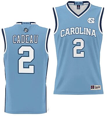Elliot Cadeau Jersey #2 UNC Tar Heels College NIL Basketball Lightweight Blue