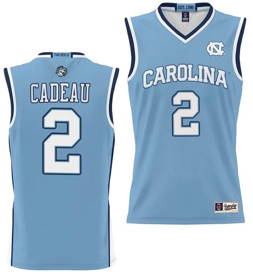 Elliot Cadeau Jersey #2 UNC Tar Heels College NIL Basketball Lightweight Blue
