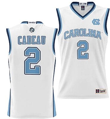 Elliot Cadeau Jersey #2 UNC Tar Heels NIL College Basketball Lightweight White