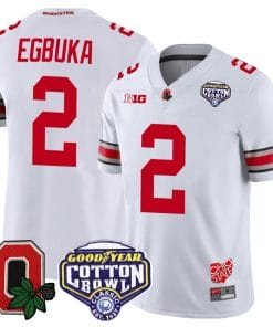 Emeka Egbuka Jersey #2 Ohio State Buckeyes Good Year Cotton Bowl Patch Football White