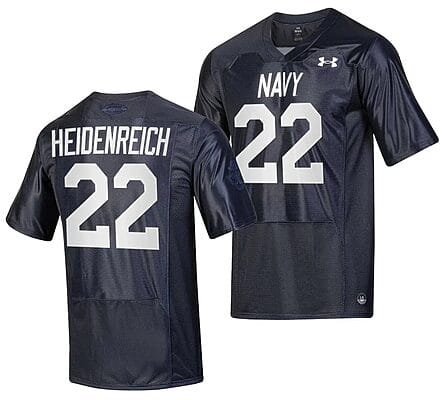 Eli Heidenreich Jersey #22 Navy Midshipmen Silent Service Replica College Football Navy