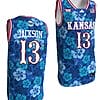 Elmarko Jackson Jersey #13 Kansas Jayhawks Bill Self Game College Basketball Blue Maui Strong