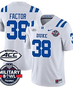 Factor Jersey #38 Duke Blue Devils Football Limited White - Military Bowl