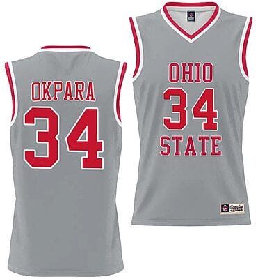 Felix Okpara Jersey #34 Ohio State Buckeyes College Basketball Lightweight Gray