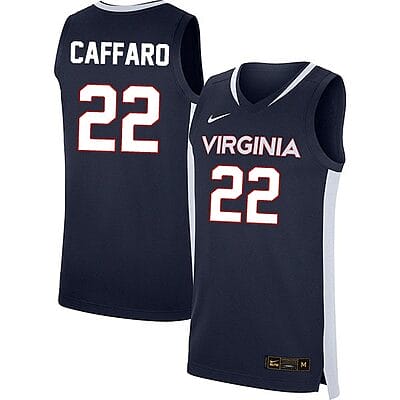Francisco Caffaro Jersey #22 Virginia Cavaliers College Basketball Stitched Navy