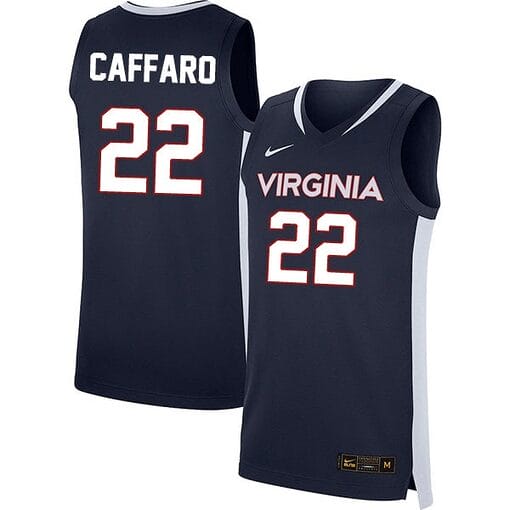 Francisco Caffaro Jersey #22 Virginia Cavaliers College Basketball Stitched Navy