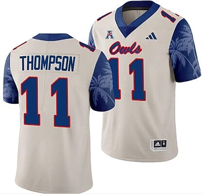FAU Owls Casey Thompson Jersey #11 Alternate Football Game Sand 2023