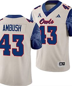 FAU Owls Jackson Ambush Jersey #43 Alternate Football Game Sand 2023