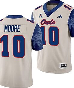 FAU Owls Josh Moore Jersey #10 Alternate Football Game Sand 2023