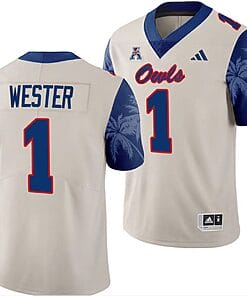FAU Owls LaJohntay Wester Jersey #1 Alternate Football Game Sand 2023