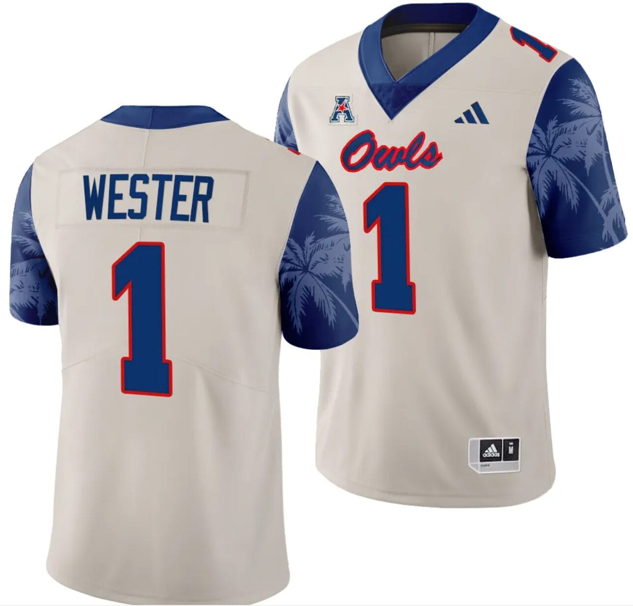 FAU Owls LaJohntay Wester Jersey #1 Alternate Football Game Sand 2023