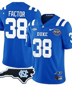 Factor Jersey #38 Duke Blue Devils Football Limited Royal - NC State