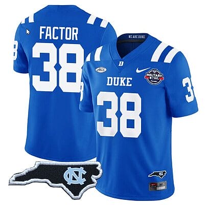 Factor Jersey #38 Duke Blue Devils Football Limited Royal - NC State