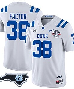 Factor Jersey #38 Duke Blue Devils Football Limited White - NC State