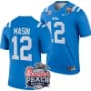 Fraser Masin Jersey #12 Ole Miss Rebels Peach Bowl Patch 2024 College Football Blue