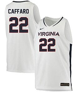 Francisco Caffaro Jersey #22 Virginia Cavaliers College Basketball Stitched White
