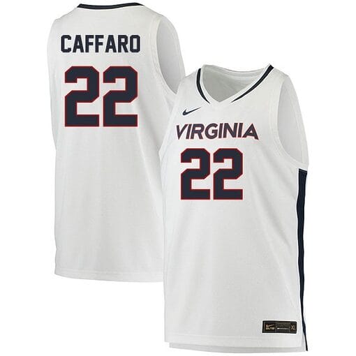 Francisco Caffaro Jersey #22 Virginia Cavaliers College Basketball Stitched White