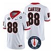 Georgia Bulldogs Jalen Carter Jersey #88 Honoring Vince Dooley Patch – All Stitched White