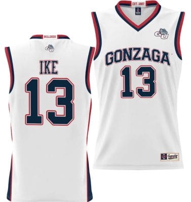 Graham Ike Jersey #13 Gonzaga Bulldogs NIL College Basketball Lightweight White