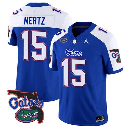 Graham Mertz Jersey #15 Florida Gators Vapor Limited Florida Map College Football Royal Alternate