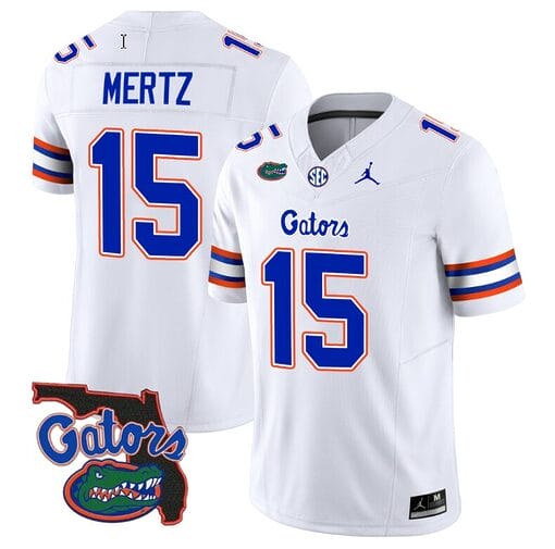 Graham Mertz Jersey #15 Florida Gators Vapor Limited Florida Map College Football White