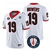 Georgia Bulldogs Brock Bowers Jersey #19 Honoring Vince Dooley Patch All Stitched White