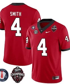 Georgia Bulldogs Nolan Smith Jersey #4 - Back To Back National Champions College Football Red
