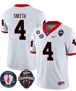 Georgia Bulldogs Nolan Smith Jersey #4 - Back To Back National Champions College Football White