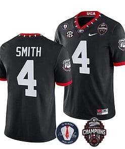 Georgia Bulldogs Nolan Smith Jersey #4 - Back To Back National Champions College Football Black