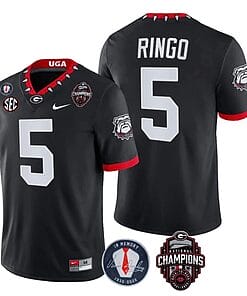 Georgia Bulldogs Kelee Ringo Jersey #5 - Back To Back National Champions College Football Black