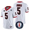 Georgia Bulldogs Kelee Ringo Jersey #5 Honoring Vince Dooley Patch – All Stitched White