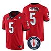 Georgia Bulldogs Kelee Ringo Jersey #5 Honoring Vince Dooley Patch – All Stitched Red