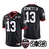 Georgia Bulldogs Stetson Bennett Jersey #13 CFP National Champions Patch 2023 – All Stitched Black