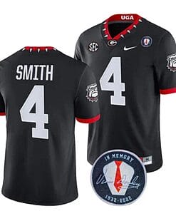 Georgia Bulldogs Nolan Smith Jersey #4 Honoring Vince Dooley Patch – All Stitched Black