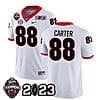 Georgia Bulldogs Jalen Carter Jersey #88 CFP National Champions Patch 2023 – All Stitched White