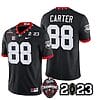 Georgia Bulldogs Jalen Carter Jersey #88 CFP National Champions Patch 2023 – All Stitched Black