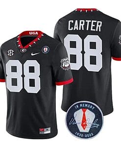Georgia Bulldogs Jalen Carter Jersey #88 Honoring Vince Dooley Patch – All Stitched Black